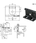 Technical diagram and photo of Heavy Duty Zinc Alloy Detachable Hinge For Cabinets And Doors With Box Switch Control 1 Piece
