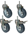 Heavy Duty Swivel Caster Wheels Set 3 and 4 Inch Polyurethane Casters for Trolleys, Furniture and Equipment, Industrial Grade