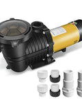Hardwired Pool Pump 2.0HP Dual Voltage 115/230V For Inground And Above Ground Pools, 6840GPH Self Priming Water Circulation Pump with unions