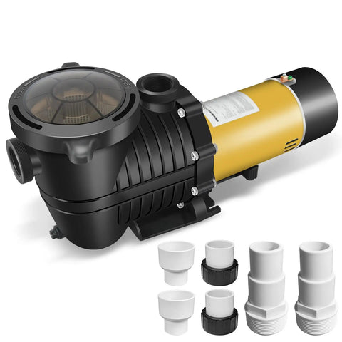Hardwired Pool Pump 2.0HP Dual Voltage 115/230V For Inground And Above Ground Pools, 6840GPH Self Priming Water Circulation Pump with unions