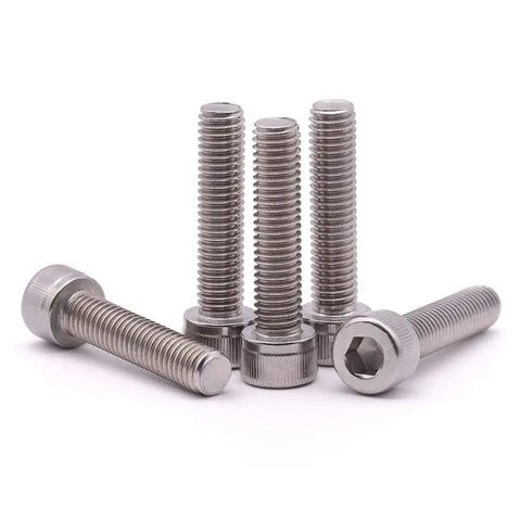 Top Tier 1/4-20 X 3/4 Inch 304 Stainless Steel Socket Head Cap Screws With Allen Hex Drive arranged on a surface.
