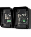 UL325 Thru-Beam Photoeye Kit For Gates And Doors With 5 To 115 Ft Range IP65 Detachable Transmitter And Receiver Four Monitoring Interfaces Including NC 10K Two-Frequency And Three-Frequency Pulse, two black sensor units