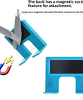 Magnetic Hinge Jig Kit For Quick No Drill Needed Door Install And Drawer Woodworking Accurate Hinges Cutting Guide shown in blue