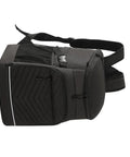 Kickass Heavy Duty Insulated Cooler Backpack With Leakproof Thermal Core And Adjustable Padded Straps For Camping Beach Hiking Keeps Snacks Ice Cold No Sweat, black, side view, 600D Oxford material.