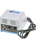 Back view of 35,000 RPM Handheld Grinder power unit with cable, showing vents and footswitch connection