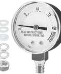 Front view of pressure cooker gauge replacement for Presto with washers and mounting nut
