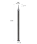 Aluminum End Mills Set One Eighth Inch Shank Two Flute CNC Spiral Router Bits Upcut For Aluminum And Non Ferrous Metals Get A Real Smooth Finish 1.5 Inch Total Length Five Pieces showing front view.