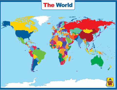 World Map Laminated Poster With Dry Erase Surface Double Sided For Home Classroom And Office Use 17 By 23 Inches Waterproof Durable