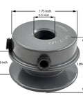 V Belt Pulley 1/2 Inch Bore 1.75 Inch OD One Groove Cast Iron Sheave For A 3L 4L V Belts AK1712 Pulley Replacement