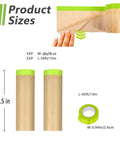 Two Pack Pro Grade 18 Inch Masking Paper Roll With Tape For Painting And Auto Work, 50 Feet Per Roll, size illustration