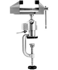 3 Inch Table Vise With Swivel And 360 Degree Tilt, Handy Workhorse Vise For Drilling, Woodworking, Jewelry Making, Electronics Soldering, Painting And Metalworking, Cast Aluminum Frame And Hardened Steel Jaws