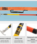 Insulated Rescue Hook With Pro Grade Portable Hot Stick Safety Tool For Electrical Emergencies In Power Plants Factories Auto Shops And Maintenance Reliable Quick Response Rescue Gear For Safe Handling, orange storage case