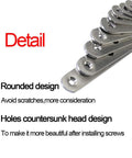 Stainless Steel Corner Brackets 9.7 Inch 8 Hole Straight Fixing Brace Plates Pack of 4 showing rounded and countersunk hole design.
