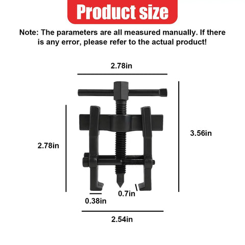 Two Jaw Gear Puller 2 Inch Carbon Steel Adjustable Gear Remover Tool Universal Hand Pump Pulley Puller size diagram