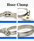 10 Pack 304 Stainless Steel Hose Clamps With Adjustable Thumb Screw And Key Type Design, 18 To 32 MM Range, Heavy Duty