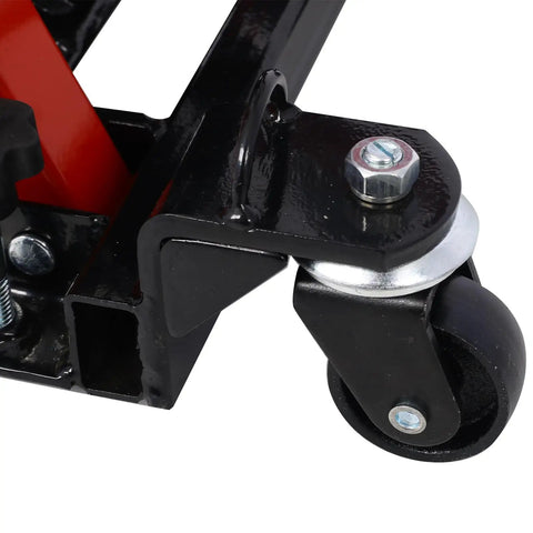 No Sweat Heavy Duty Hydraulic Motorcycle Lift Jack 1500 Lb Capacity Rock Solid Scissor Stand Foot Pedal Smooth Glide Roller For Bikes Atvs And Cruisers Non Slip Base