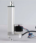 Precision 12 Volt Linear Actuator With Stepper Motor Push Rod And Telescopic Design showing side view with wiring and compact design.