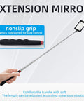 Two Pack Telescoping Lighted Inspection Mirror With 34.5 Inch Extendable Handle 360 Degree Rotating Mirror Tool on a Stick