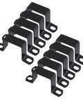 Heavy Duty 304 Stainless Steel Square Tube Clamps 10 Pack in matte black for garage shop use, designed for stability and strength.