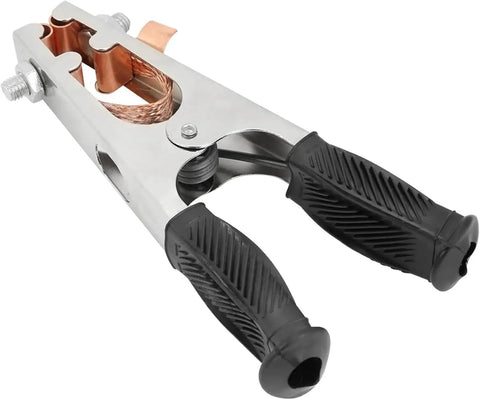 Heavy Duty 500A Welding Ground Clamp With Rubber Sleeve For Superior Conductivity And Safety Pro Grade Welding Clamps For Industrial And Home Use Built Tough For Demanding Projects with secure grip handles.