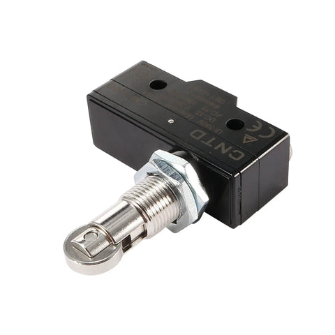 Heavy Duty Panel Mount Roller Plunger Limit Switch With Knockout Screw Terminals And Solid 1No 1Nc Spdt Contacts Ready For Grunt Work Shop Floor Applications Daily, side view showing roller mechanism.