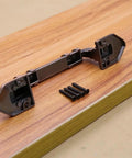 Antique Copper Finish Wood Barn Door Handle Set With Flush Mount Aluminum Alloy Drawer Pull For Cabinets And Doors Rust Resistant European Style Hardware For DIY Furniture Decor And Sleek Home Projects, including screws and wooden background