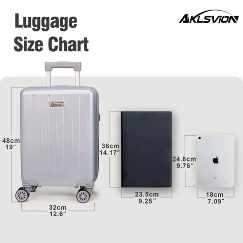 18 Inch Carry On Luggage With Movable Wheels TSA Approved Under The Seat Cabin Friendly Hard Shell Lightweight Bag size comparison