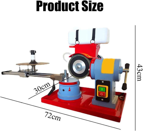 Heavy Duty Rotary Angle Mill Sharpener And Round Circular Saw Blade Grinder With Water Injection Cooling To Burn Off Dust And Keep Carbide Tips Razor Sharp All Day Long, showing dimensions.