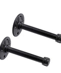 Hella Sturdy Half Inch Industrial Black Iron Pipe Shelf Brackets Legit Rustic Wall Mounted Heavy Duty Decor Hardware for DIY