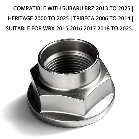 2 Pack CV Axle Nut Kit For Subaru Spindle Lock Lug Nuts Fit Forester Legacy Outback Impreza Crosstrek Ascent BRZ Baja Tribeca Front And Rear Wheel Axle Shaft Nuts Replacement 902170049, close-up view