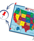 Jumbo Waterproof United States Map Poster on Durable Vinyl Flex, 36 by 24 Inches, highlighting Alaska and Hawaii, with push pins