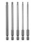 Beefy Ball End Hex Key Set With Magnetic Bits 5 Pcs Metric Allen Wrenches 2.5mm 3mm 4mm 5mm 6mm, S2 Steel for Drill and Driver