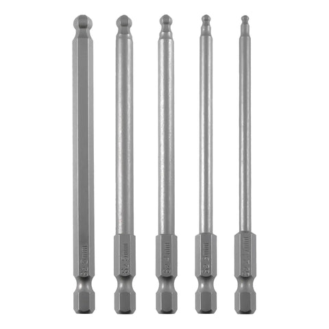 Beefy Ball End Hex Key Set With Magnetic Bits 5 Pcs Metric Allen Wrenches 2.5mm 3mm 4mm 5mm 6mm, S2 Steel for Drill and Driver