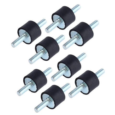 M6 Rubber Mounts 20x15 Anti Vibration Isolators, 8 Pack for Damping in Air Compressors, Engines, Water Pumps and Other Equipment Made of Metal and Rubber, 8 black rubber-metal mounts