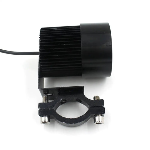 Side view of Bright 20W LED Motorcycle Headlight For 12V To 85V Systems Waterproof Front Lamp with bracket
