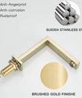 Brushed Gold 3 Hole Two Handle 8 Inch Widespread Bathroom Sink Faucet With Pop Up Drain And Supply Hose Brass Construction Mixer Tap