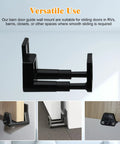 Barn Door Floor Guide With Adjustable Wall Mount For Easy Installation RV Sliding Door Guide With Screws Black Finish 2 Packs