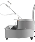 Heavy Duty 55L Commercial Fryer Oil Filter Machine Featuring High Speed 550W Motor And Durable Stainless Steel Build For Kitchen Deep Fryers three-stage filtration system visual.