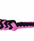 Roping Knotted Horse Tack Western Barrel Reins Nylon Braided Non Slip Grip Pink Black 60706 detail view