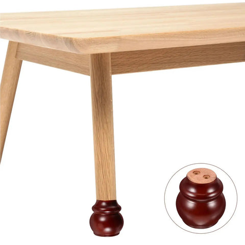 Close-up of Four Pack Wooden Furniture Legs Replacement Set For Tables Sofas Cabinets Desks And Dressers Heavy Duty Feet