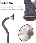 Heavy Duty Industrial Duct Hose With Fume Extractor Hood And Flexible Articulated Arm Tube, measuring 100mm ID and 110mm OD.