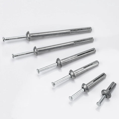 One Quarter Inch By One Inch Hammer Drive Anchors With Nails Masonry Fasteners For Concrete Brick And Block 50 Pack