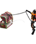 Undersea Treasure Chest Diver Action Aquarium Ornament With Live Motion Aerating Effect For Freshwater And Saltwater Tanks Durable Resin Decoration Safe For Fish Awesome Value - diver with treasure chest and chain