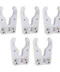 Set of five ISO30 Tool Holder Clamp For CNC Machines ATC Fork Claw With Flame Proof Rubber 5 Pack, white color, front view.