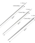 Titanium Insertion Taper Pin Kit Three Pack 20G 18G 16G for piercings with dimensions and implant-grade material in view.