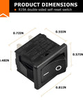 Heavy Duty Rocker Switch 15 By 21 Mm On Off 6A 125 And 250V AC 2 Pin 2 Position For Home DIY Electronics, Power Panels, Automotive And Equipment Projects, black poly shell