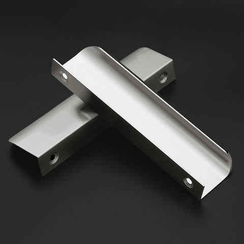 Six Pack Cabinet Handles Finger Edge Pulls 150mm Five Point Nine Inch Brushed Nickel Finish Concealed Drawer Edge Pulls
