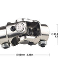 Built Tough 3/4 Inch By 3/4 Inch Dd Chrome Single U Joint Steering Shaft Universal Joint Replacement view with dimensions.