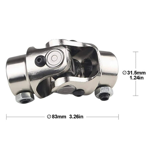Built Tough 3/4 Inch By 3/4 Inch Dd Chrome Single U Joint Steering Shaft Universal Joint Replacement view with dimensions.