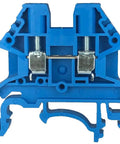 Blue DK2.5N-BL DIN Rail Terminal Block Screw Type With UL 600V 20A 12-22AWG, compact wire space saver for industrial use